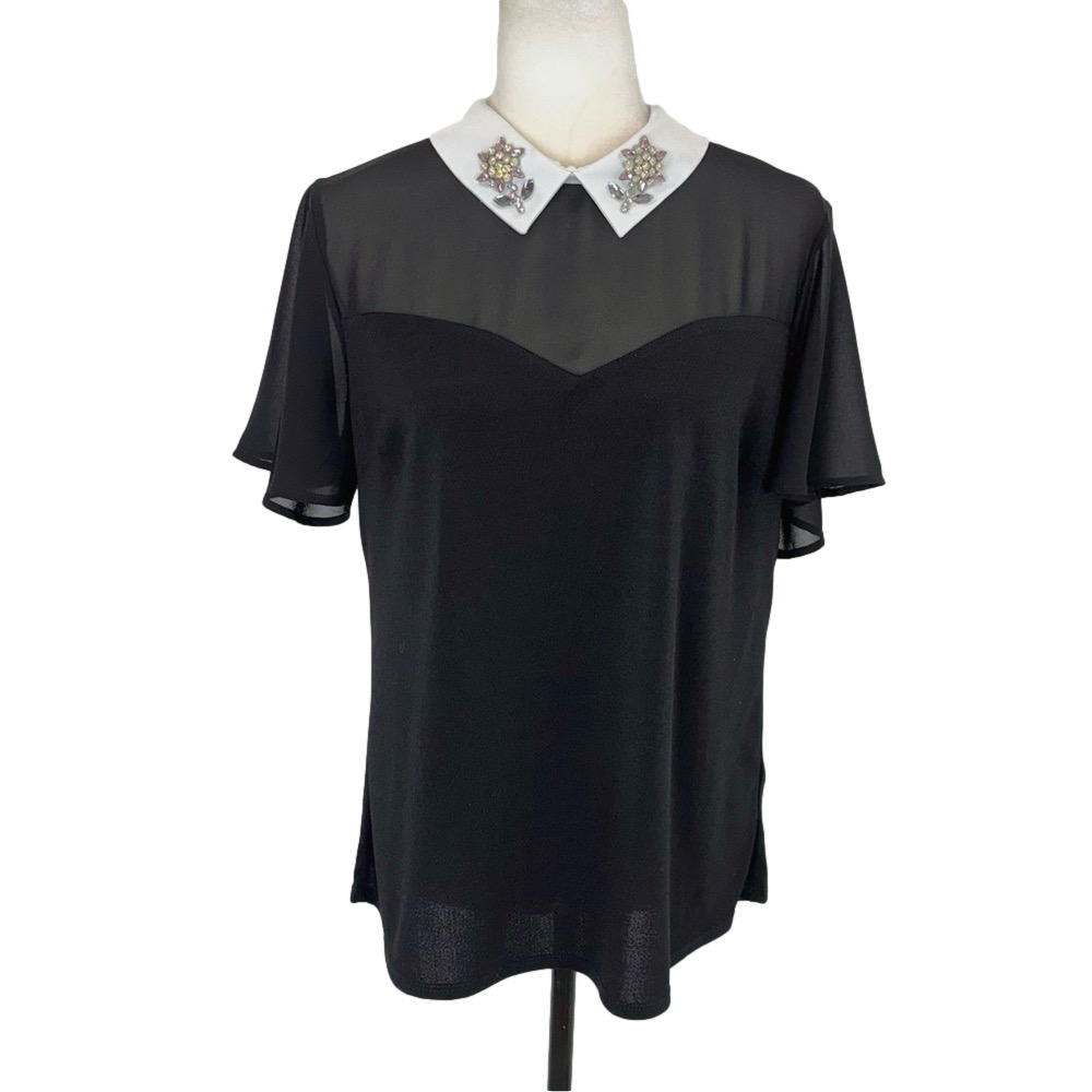 Faith and Joy black and white blouse